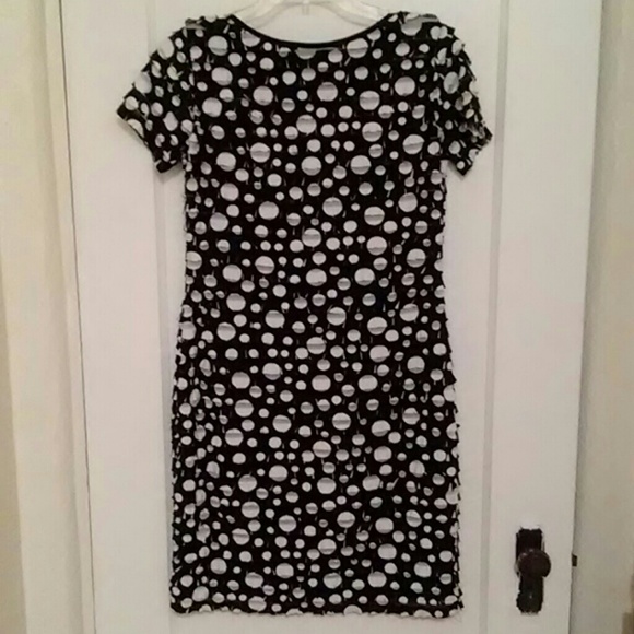 Ronni Nicole Polka Dot Ruffled Dress Black White Size 6 - Picture 3 of 6